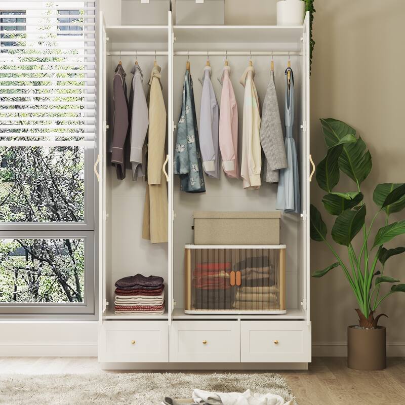 Multi-Piece Wardrobe Set Adaptable Closet Modules Combo Armoires