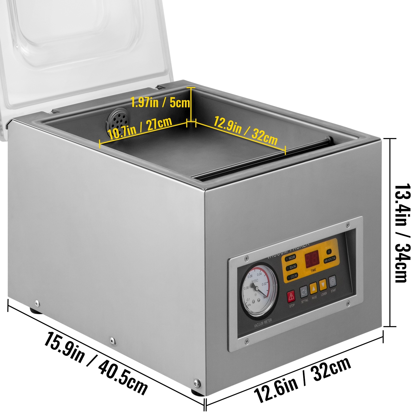 VEVOR Commercial Vacuum Sealer DZ-260S Chamber Packing Sealing Machine Food  Saver 110V - 15.9'' x 12.6'' x 13.4'' - On Sale - Bed Bath & Beyond -  38162779
