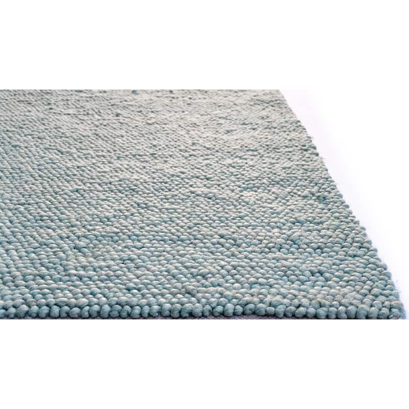 Domani Clouds Contemporary Hand-Knotted Seafoam Heathered Rug