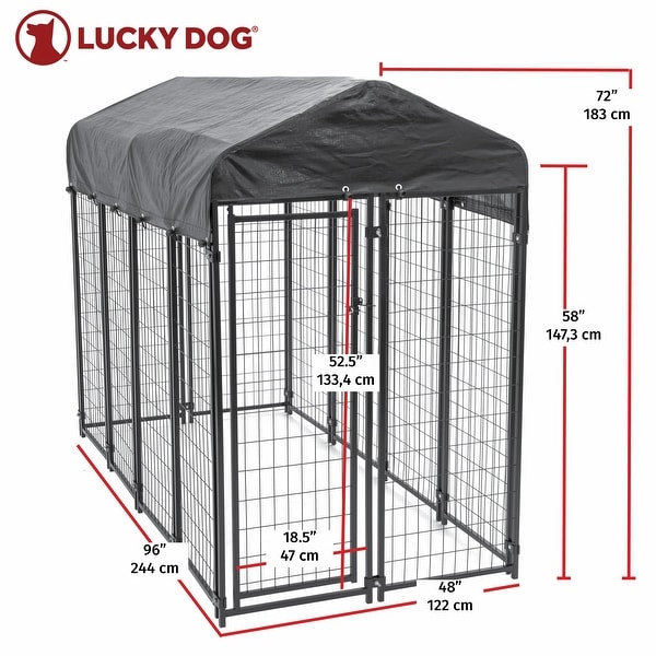 lucky dog welded wire kennel