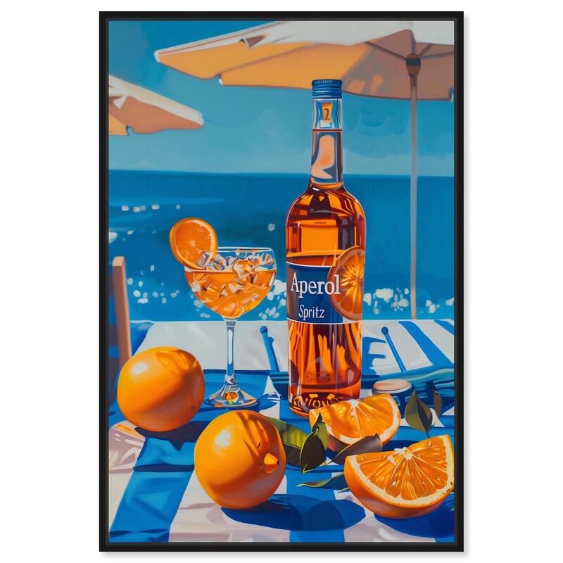 Coastal Aperol Canvas by Art Remedy - Black - 24" x 36"