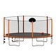 preview thumbnail 3 of 12, 16FT Trampoline with Basketball Hoop pump and Ladder(Inner Safety Enclosure) Recreational Kids Trampoline