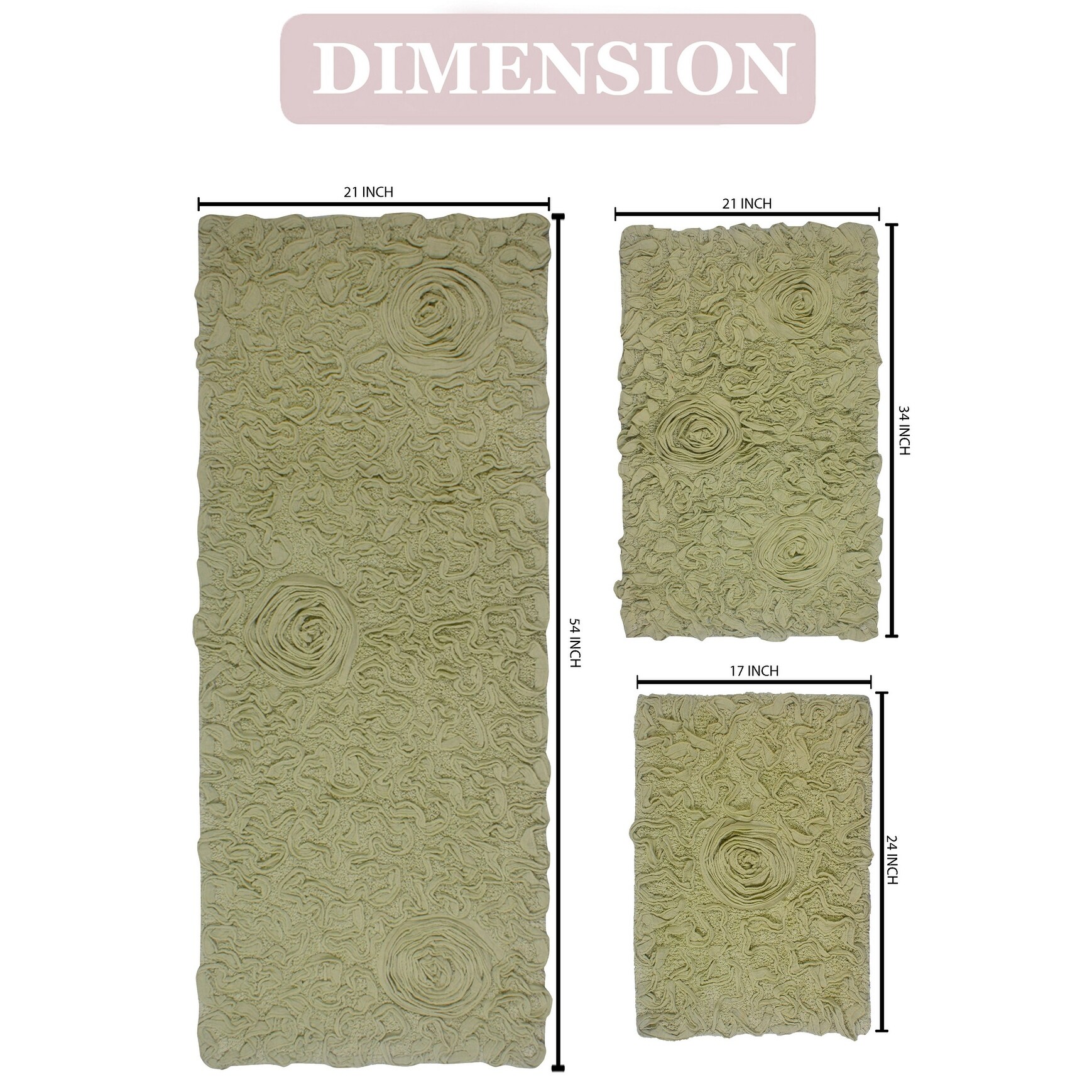 Bell Flower Collection 100% Cotton Non-Slip Bathroom Rug-image