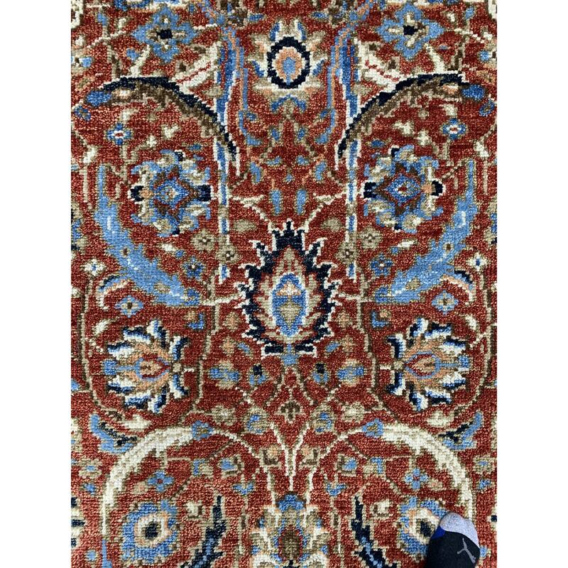 Handknotted Wool RED / NAVY Traditional Classic Bijar Collection Rug