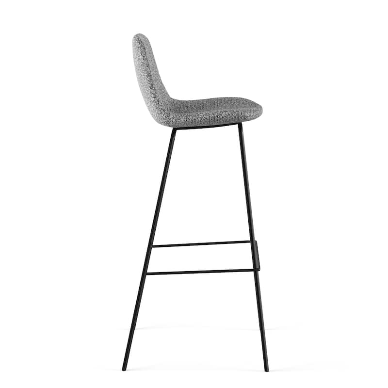 Maxine Boucle Bar Height Stools Black Legs (Set of 2)