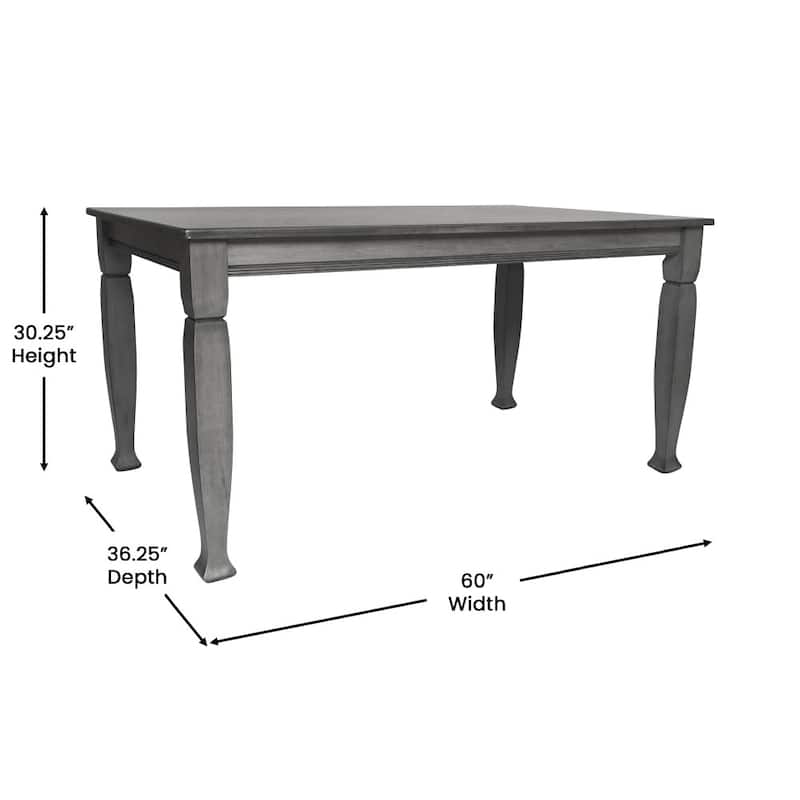 Solid Wood Commercial Grade Dining Table with Turned Legs