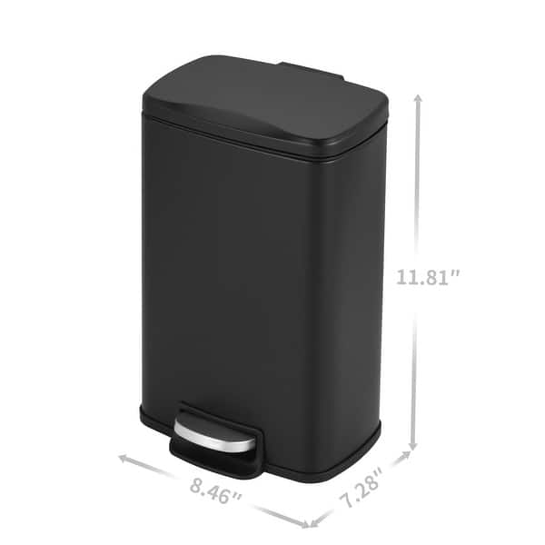 Innovaze 1.3 Gal./5 Liter Rectangular Step-on Trash Can for Bathroom ...