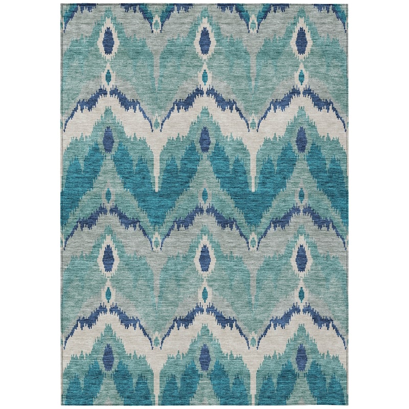 HomeRoots Ikat Transitional Rectangle Outdoor Rug