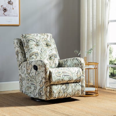 Arlette Manual Swivel Recliner with Tufted Back