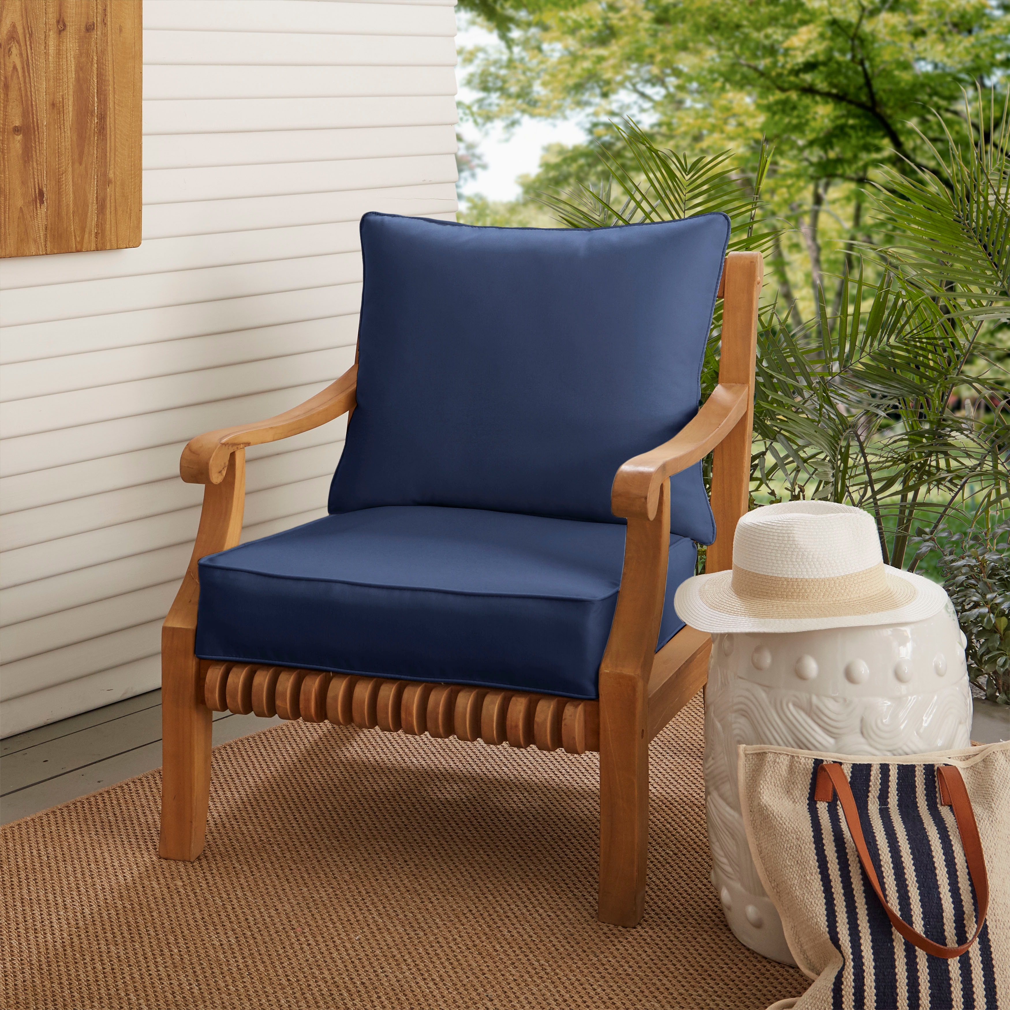 Sorra Home Sunbrella Indoor/Outdoor Seat and Back Pillow Chair Set