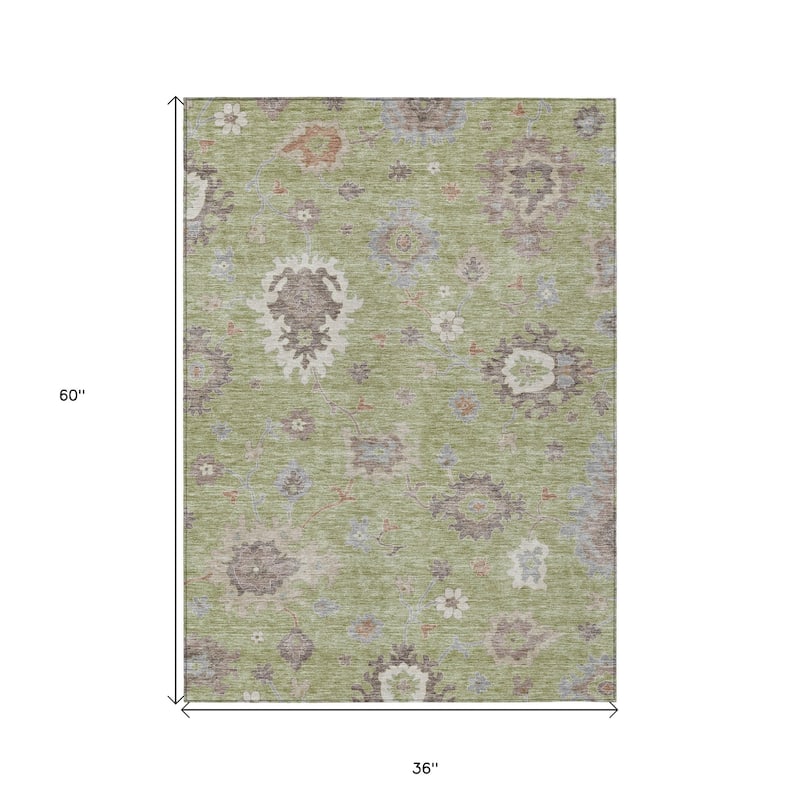 HomeRoots Floral Traditional Rectangle Outdoor Rug