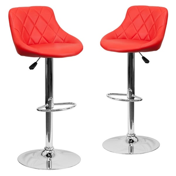 Shop Belleze Set of 2 Faux Leather Adjustable Bar Stools ... (600 x 600 Pixel)