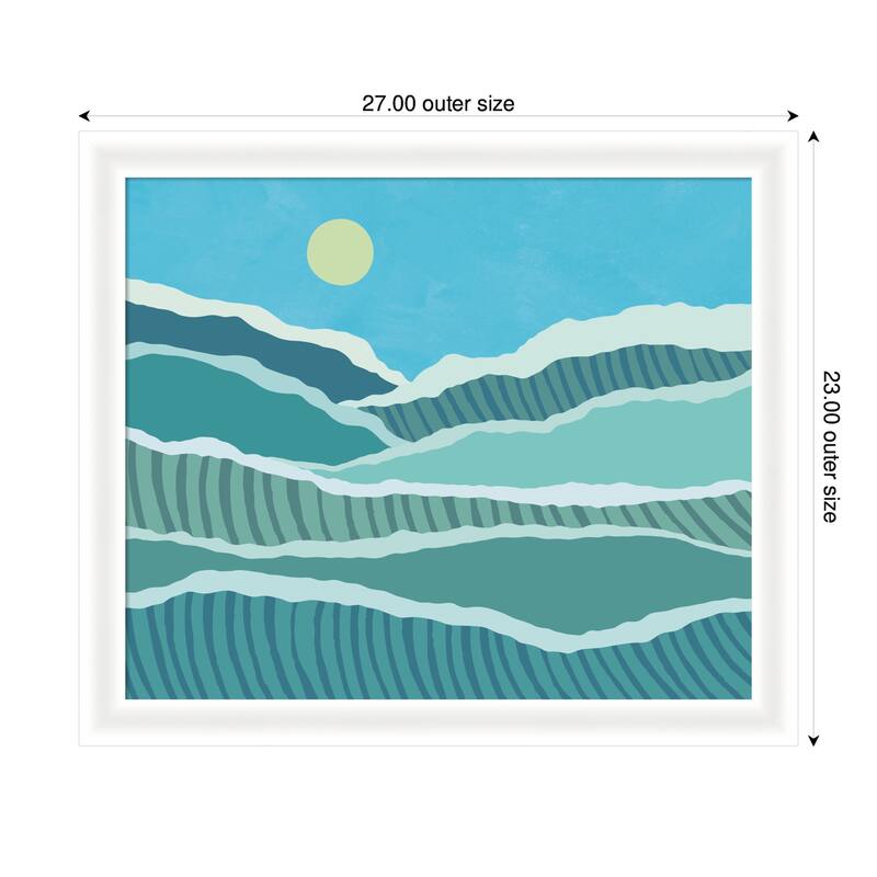 Kate and Laurel Framed Art Abstract Waves by Rachel Lee