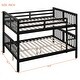 preview thumbnail 14 of 30, Full Over Full Bunk Bed with Convertible Design, Wooden Frame with Guardrails, No Box Spring Required,Guest Room Furniture