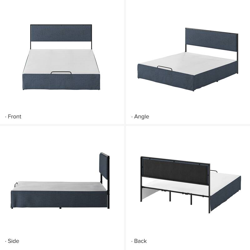 Oliver Modern Washable Slipcover Bed Upholstered Metal by HULALA HOME