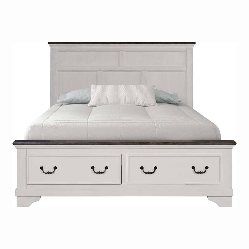 Furniture of America Eryndor Modern Farmhouse 3-Piece White Solid Wood Platform Bedroom Set