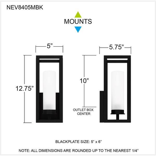 Neville 1-Light Matte Black Outdoor Wall Lantern