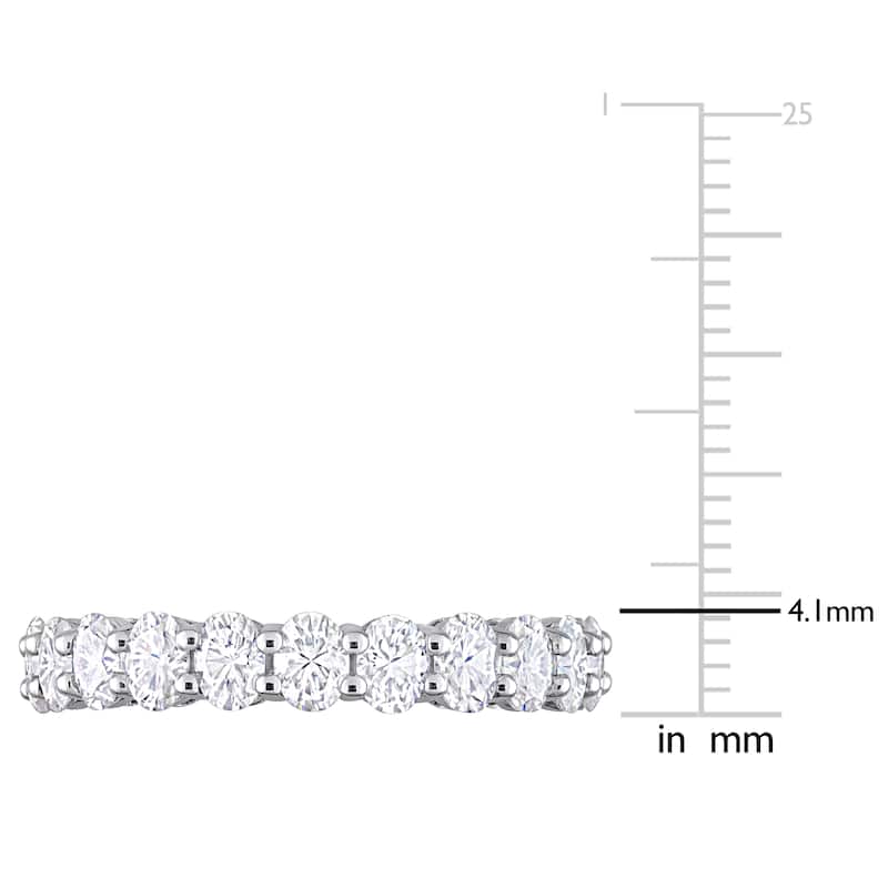 Miadora 4 3/8ct DEW Oval Created Moissanite Eternity Ring in 14k White Gold