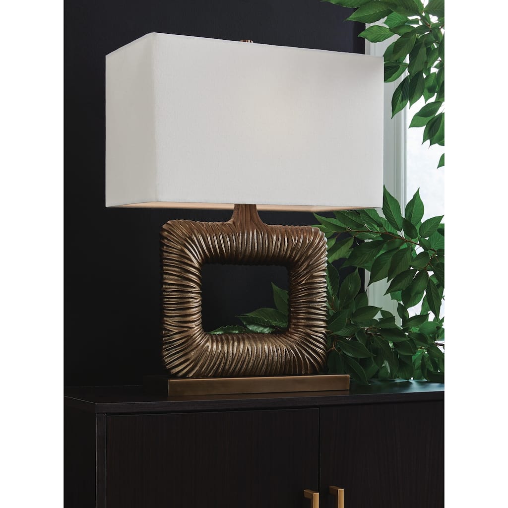 Signature Design by Ashley Garronby Brown Table Lamp - 18" W x 9" D x 24" H