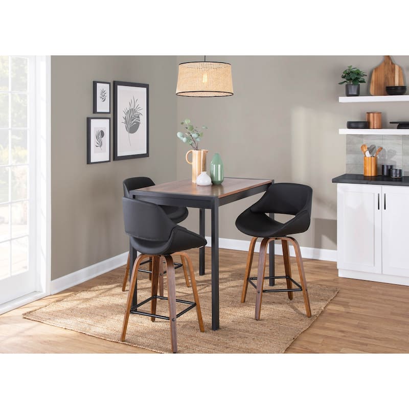 Carson Carrington Svellingen 26" Fixed-Height Counter Stool with Square Footrest (Set of 2)