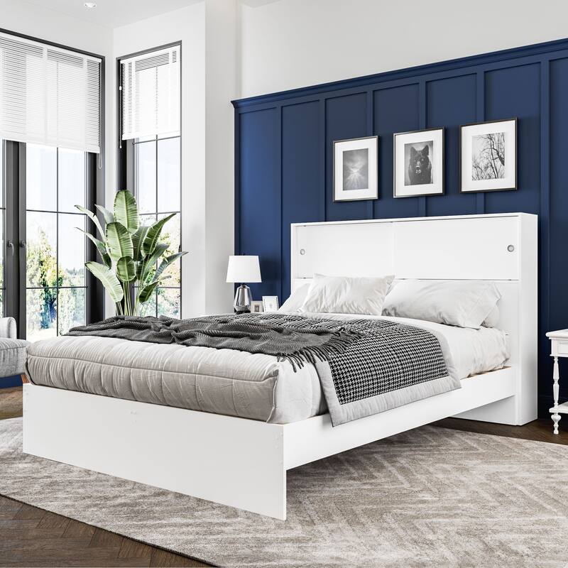Polifurniture Victoria Platform Bed with Headboard - Full