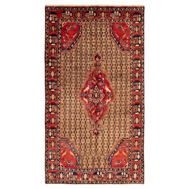 ECARPETGALLERY Hand-knotted Brown Wool Rug - 5'9 x 9'10 - Light Brown - 5'9 x 9'10
