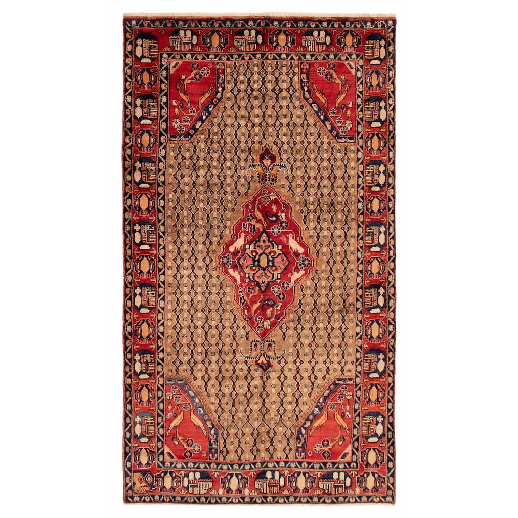 ECARPETGALLERY Hand-knotted Brown Wool Rug - 5'9 x 9'10