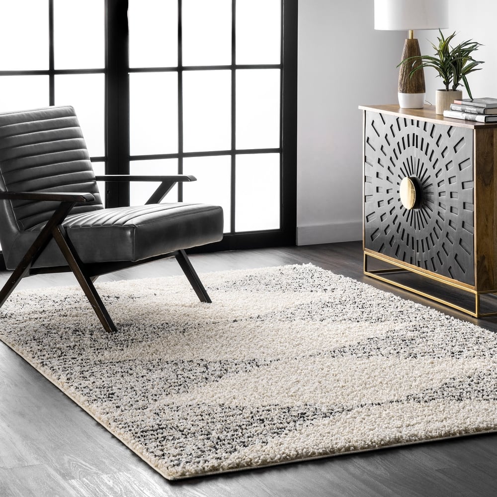 Nuloom Geometric Scarlette Abstract Diamonds Soft Shag Area Rug
