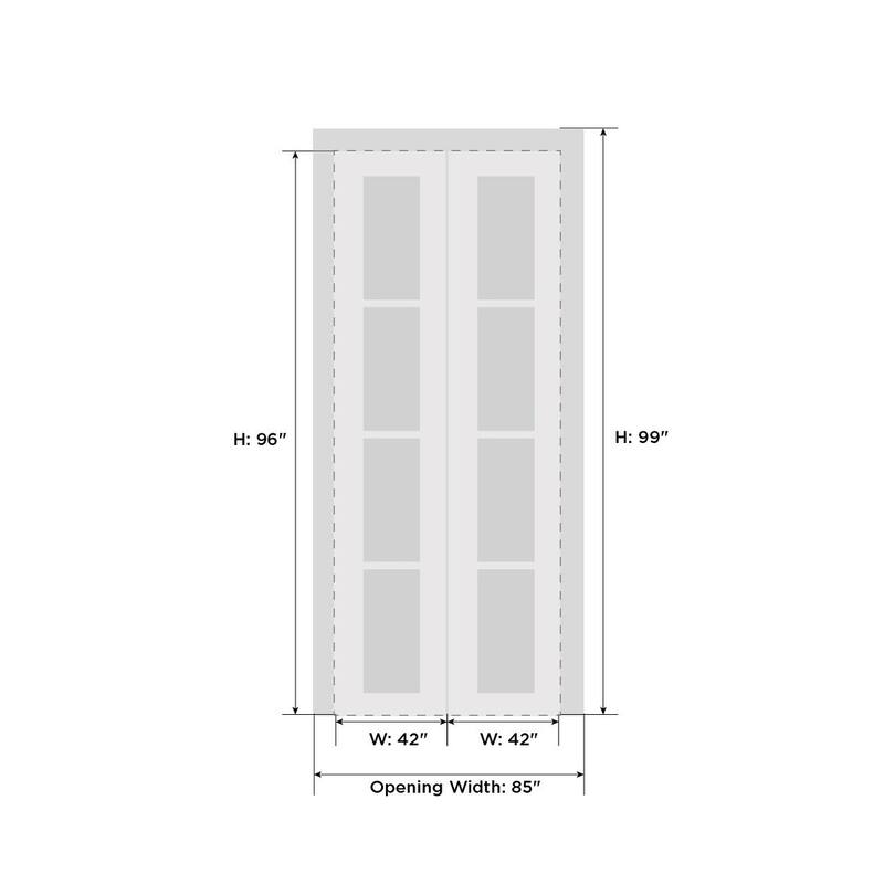 Sliding Closet Bi-fold Doors | Mela 0755 Painted White | Sturdy Tracks Moldings Trims | Wood Solid Bedroom Wardrobe Doors