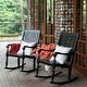 preview thumbnail 15 of 32, Cambridge Casual Lyon Mahogany Oversize Wood Outdoor Rocking Chair