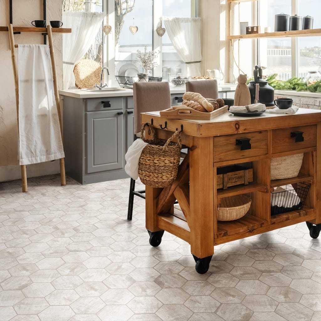 Merola Tile Sawnwood Hex Grey 8-5/8" x 9-7/8" Porcelain Floor and Wall Tile