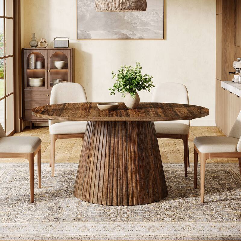 59" Oval Kitchen Table with Heavy Pedestal