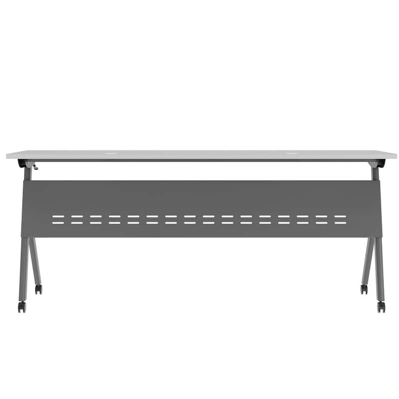 Commercial Nesting Flip Training Table with Steel Frame and Y-Legs - 23.5"W x 72"D x 30"H