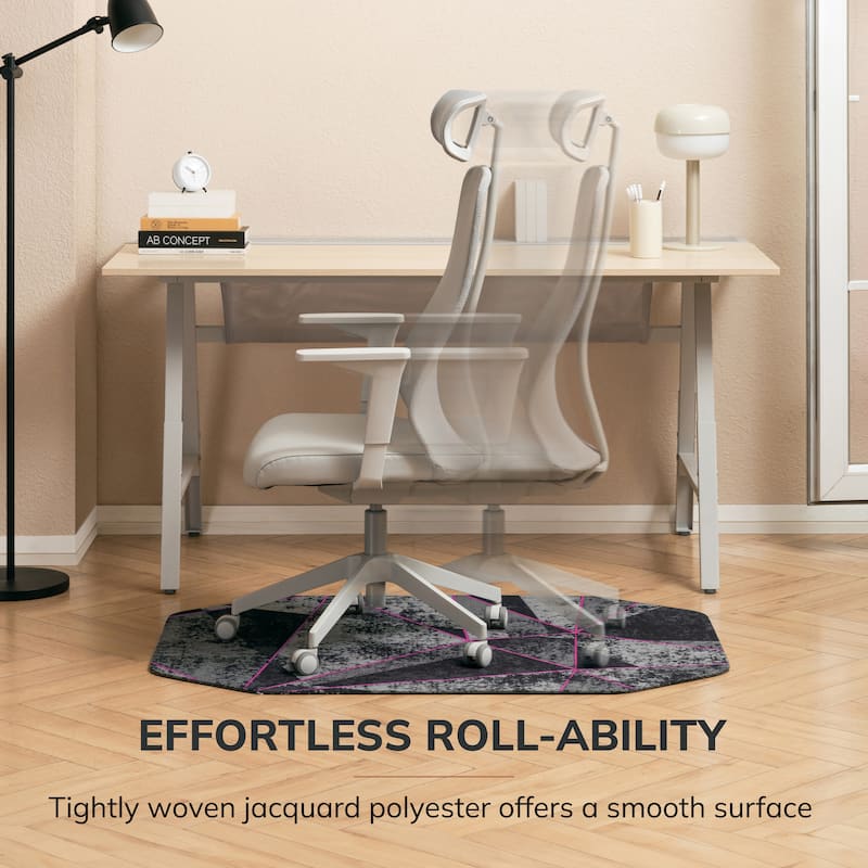 Jani Gaming Chair Mat - Anti-Slip Ergonomic Rug and Chairmat Combo for Home Office, Hard Floor Protector with Smooth Glide