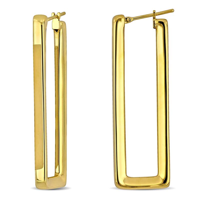 Miadora 49mm Rectangle Hoop Earrings in 14K Yellow Gold