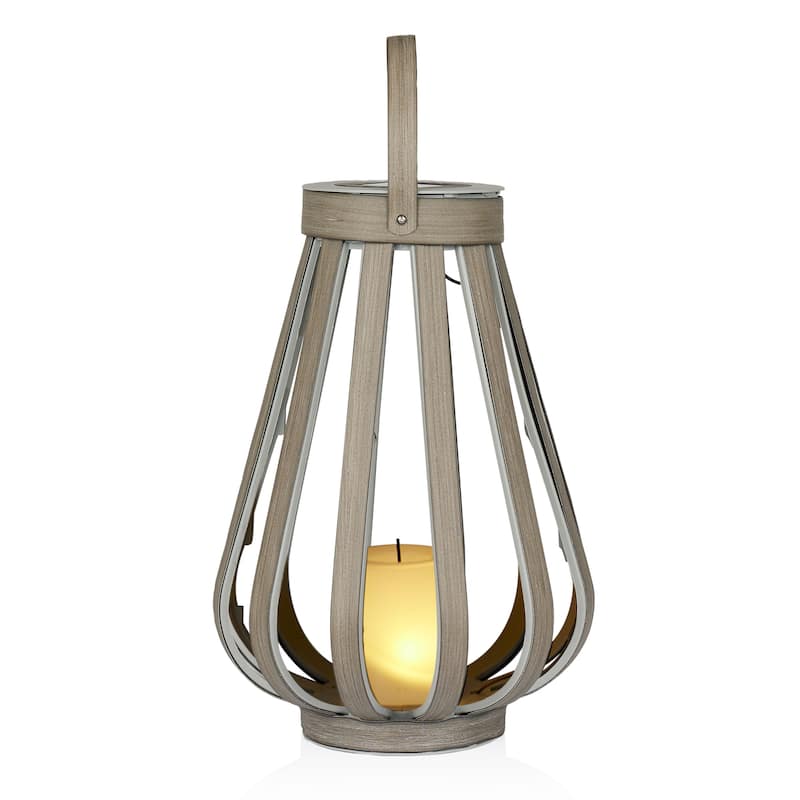 Solar Grey Decorative Plastic Lantern with Warm White LED