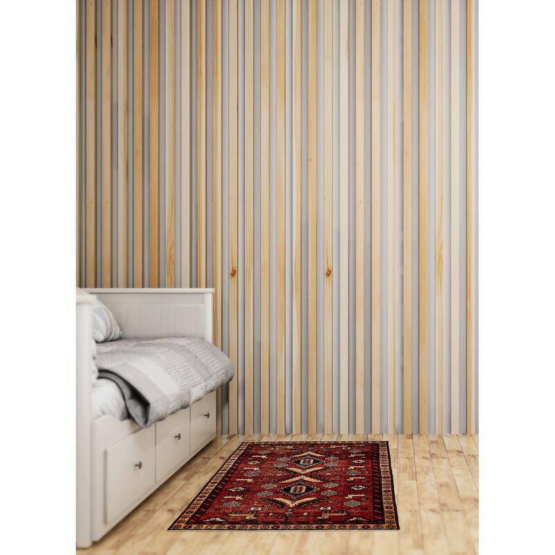 ECARPETGALLERY Hand-knotted Antalya Vintage Dark Red Wool Rug - 4'9 x 6'5