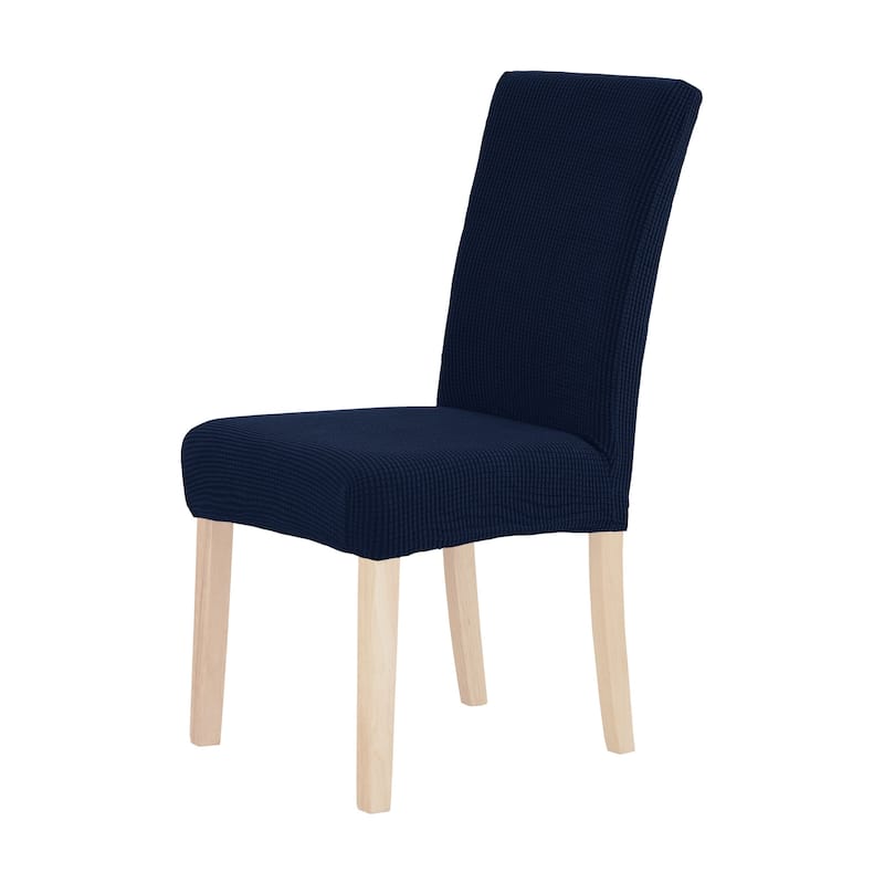 Deconovo Spill Proof Stretch Dining Chair Slipcovers Set of 4 - Navy
