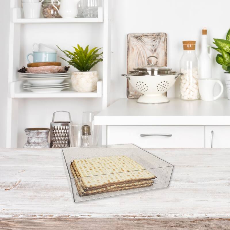 8.5" Clear Square Passover Matzah Serving Tray