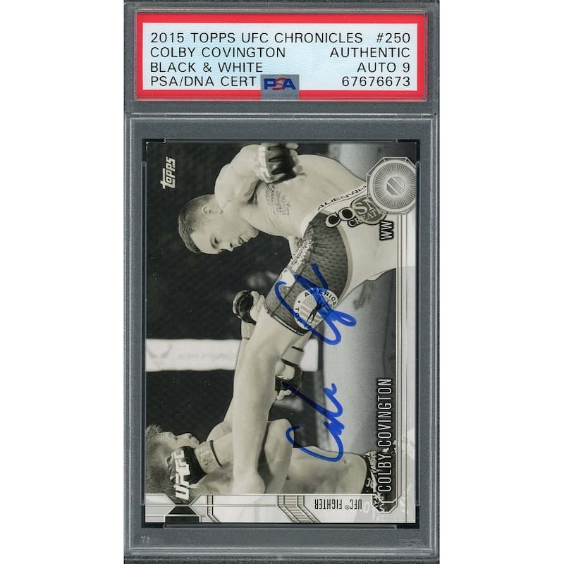 Colby Covington 2015 Topps UFC Chronicles B&W Signed Rookie Card Auto PSA #/188 - 8'6" x 11'6"