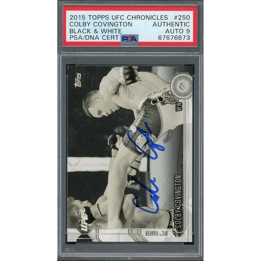 Colby Covington 2015 Topps UFC Chronicles B&W Signed Rookie Card Auto PSA #/188 - 8'6" x 11'6"