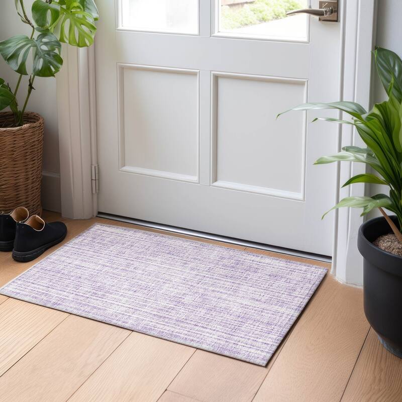 Premium Washable Super Soft Striped Mayfield Rug - Lavender - 1' 8" x 2' 6"