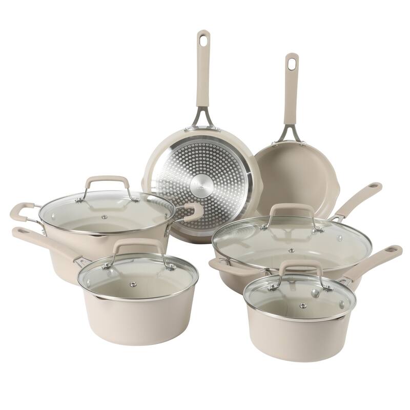 Martha Stewart Heathland Premium Nonstick 10-Piece Aluminum Cookware Set.