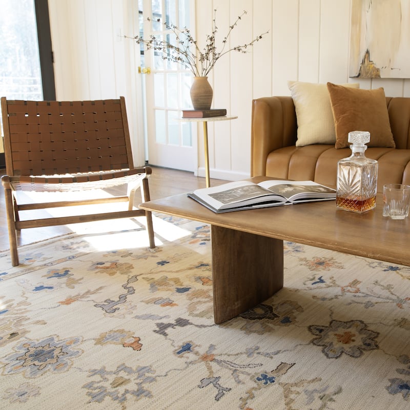 Adelaide Bohemian Traditional Beige/ Tan Wool Blend Area Rug-
