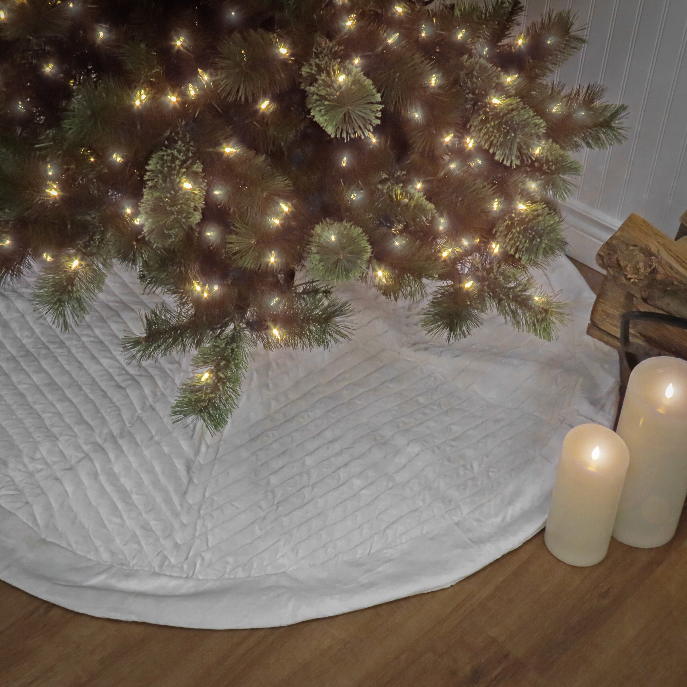 National Tree Company HGTV Home Collection Quilted Velvet Tree Skirt