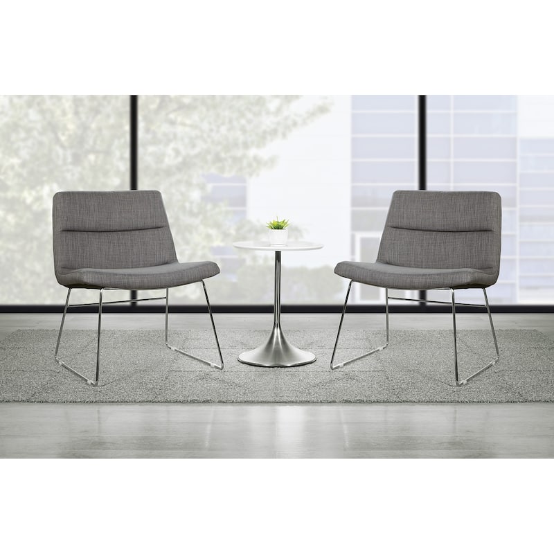 Thompson Upholstered Lounge Chair with Chrome Base