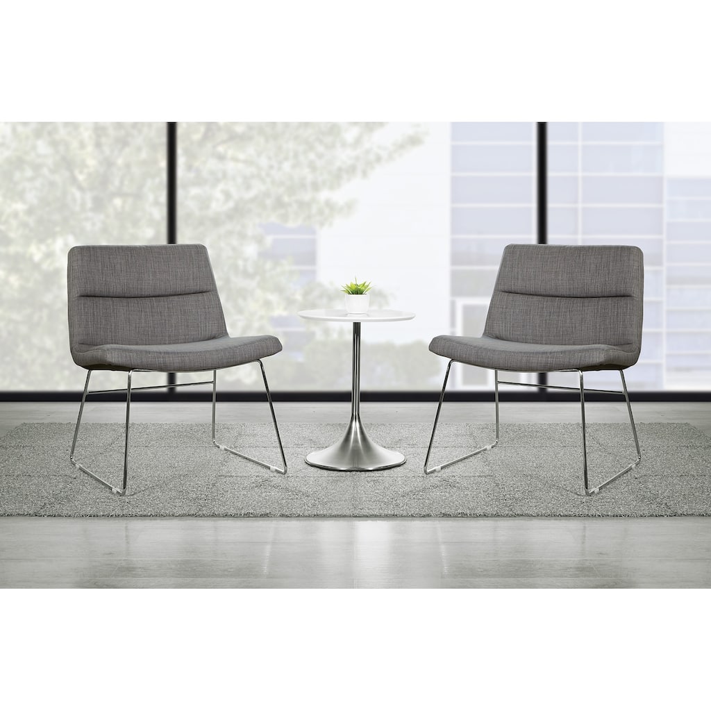 Thompson Upholstered Lounge Chair with Chrome Base