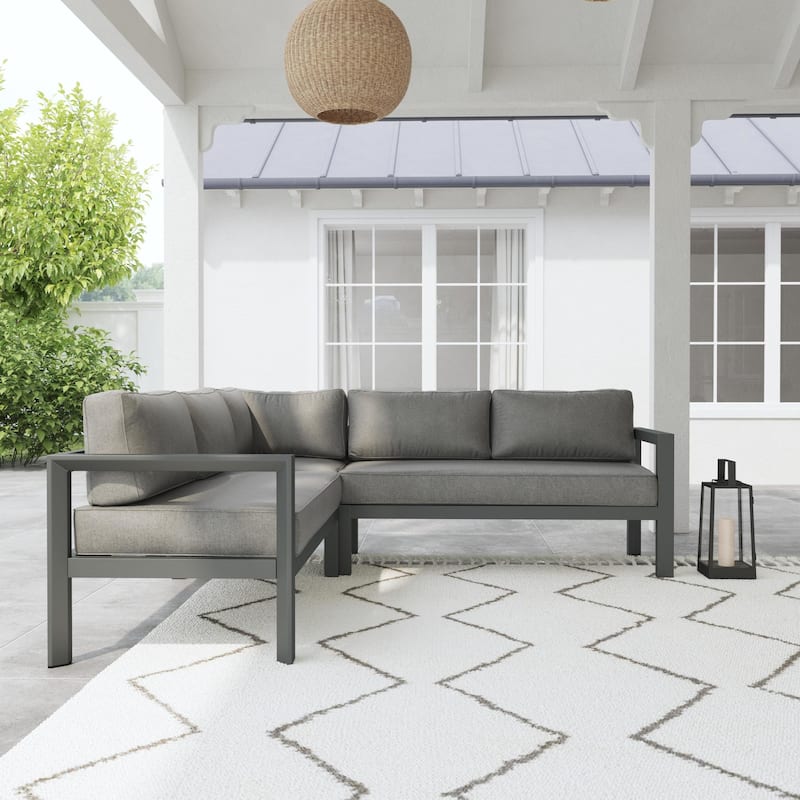 Homestyles Grayton 5-Seat Outdoor Sectional - 87" x 32" x 87"