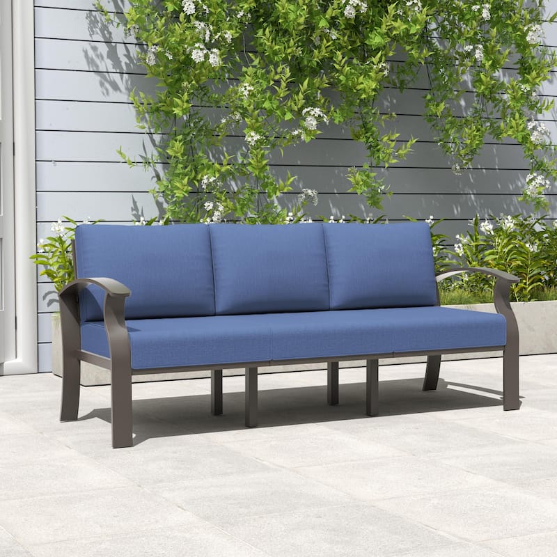 Aluminum Patio Furniture Set with FirePit Ottomans Swivel Chairs,Sectional Sofa with Thick Seat Cushions for Porch Garden