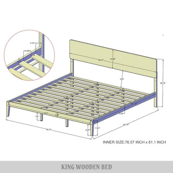 dimension image slide 0 of 4, CraftPorch Minimalist Wooden Bed